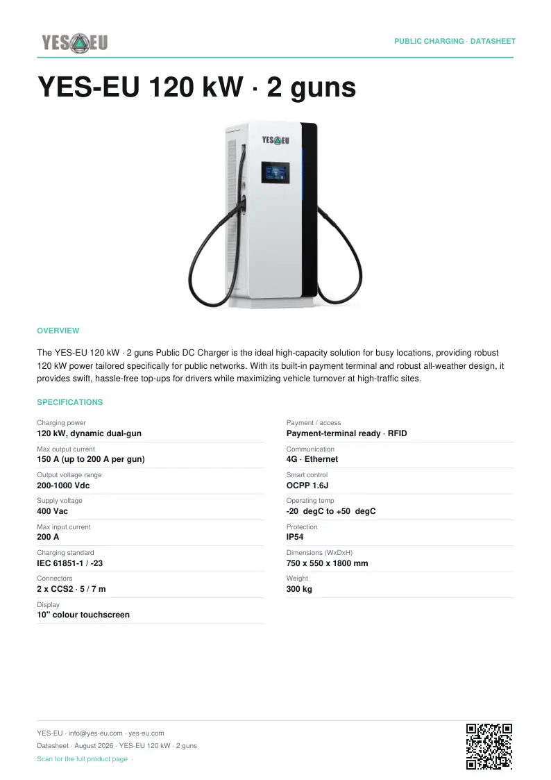 Preview of YES-EU 120 kW · 2 guns datasheet (PDF)