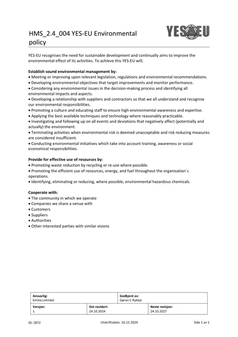 Preview of Environmental policy (English)