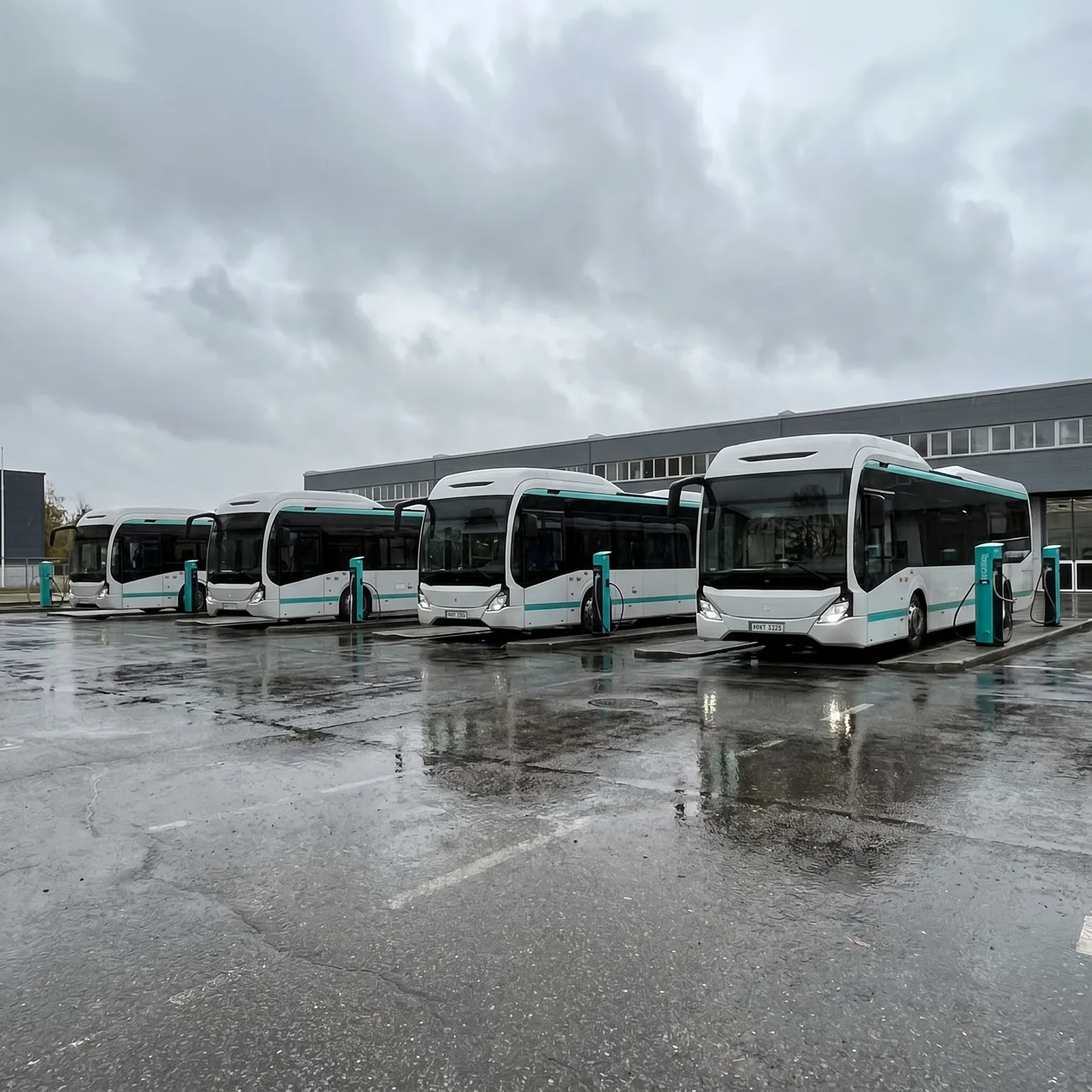 YES-EU electric bus serviced at a European depot