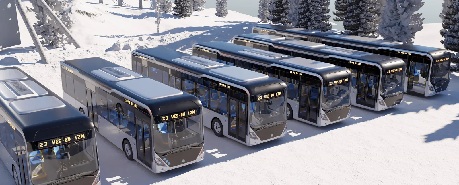 A delivered YES-EU electric bus fleet
