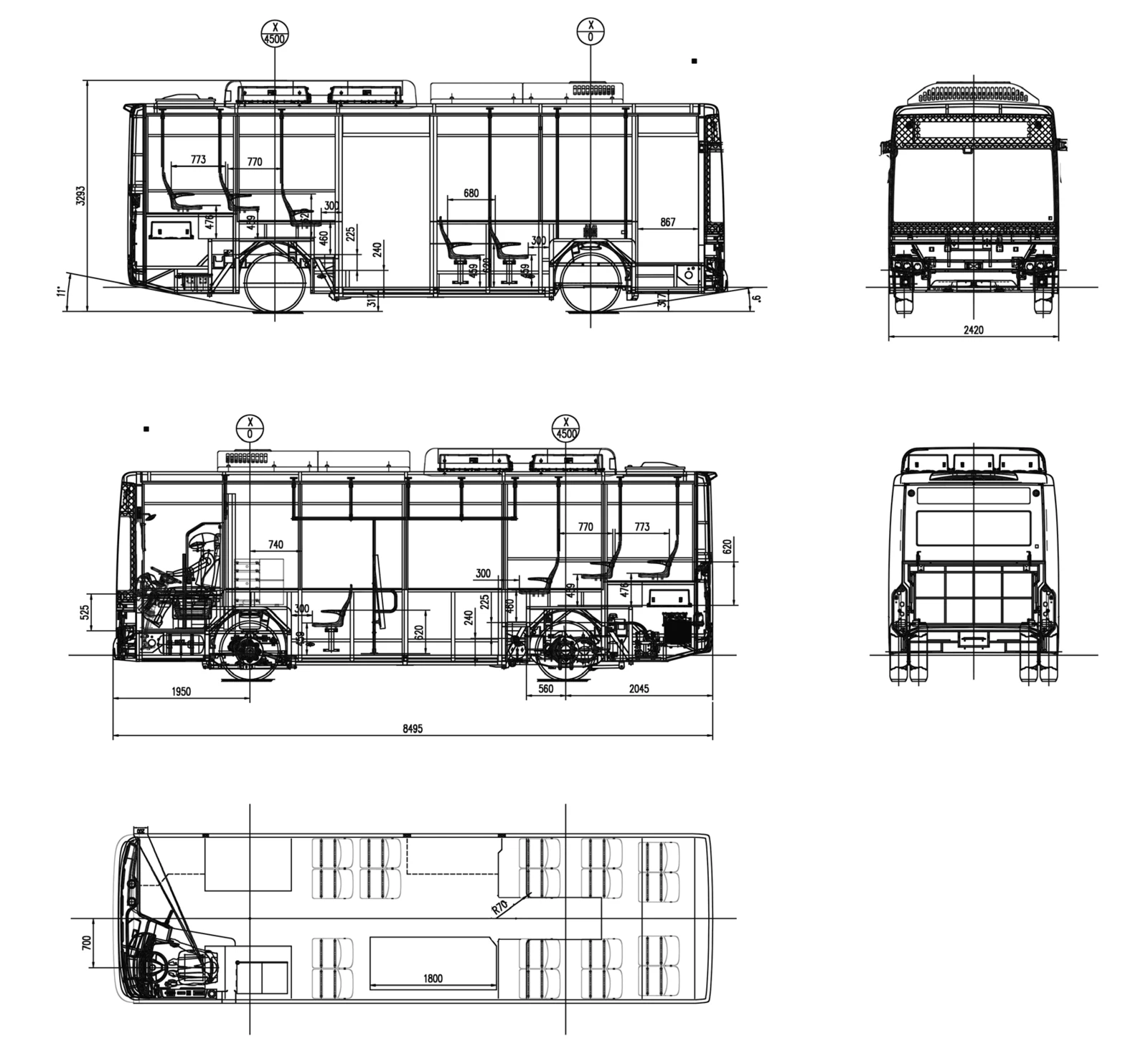 EU08 dimensioned layout and floor plan drawing